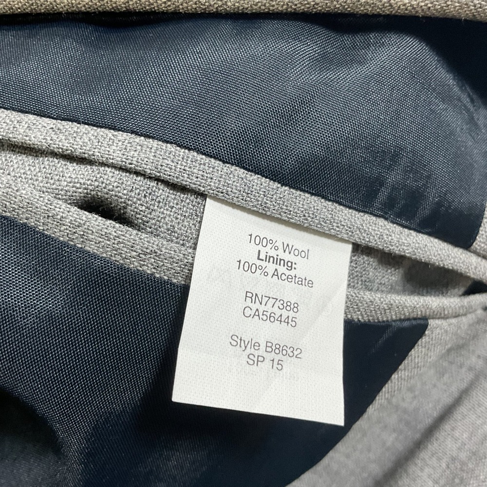 J.Crew Thompson Voyager Sport Coat Blazer 40R 100% Wool Gray Mens Suit Jacket - Picture 6 of 15